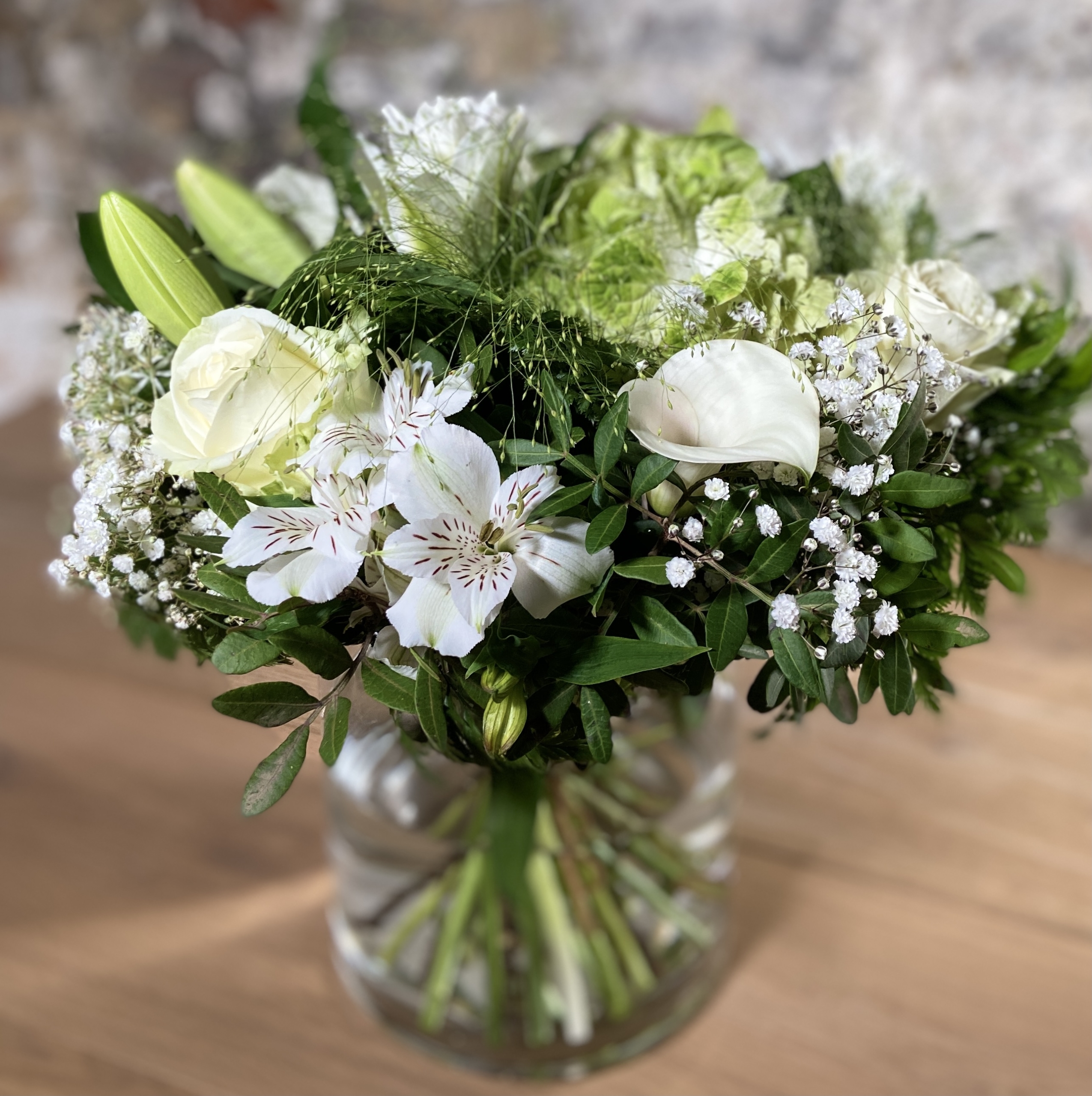 Bouquet blanc – Green Box – Fleuriste à Waterloo